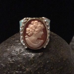 Authentic Italian Cameo and enamel ring